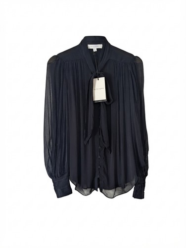 Witchery black sheer tie neck - black, tie-neck